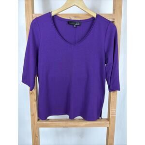 NWT Liv by Habitat Shaped Tee - Purple - V Neck Top #1163 Size XS
